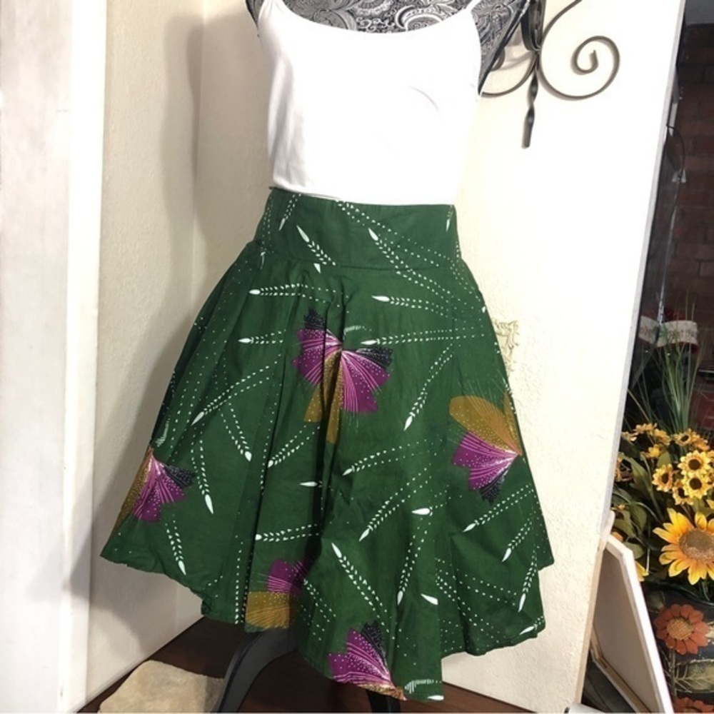 Urban‎ Zulu wax print mini circle skirt